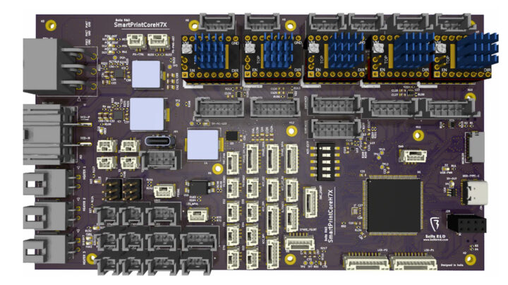 SmartPrintCoreH7x Open Source 3D Printer Mainboard top view