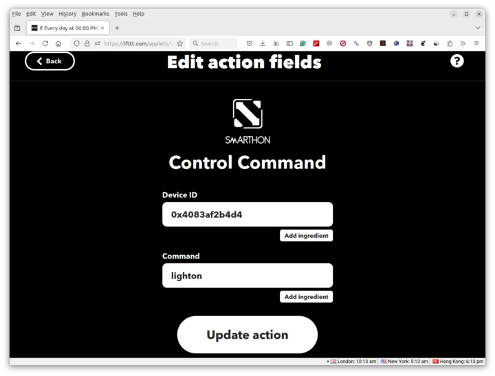 Smarthon BBC Micro:bit IFTTT Control Command