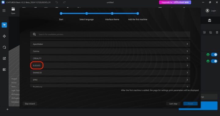 CHITUBOX Add ELEGOO 3D Printer