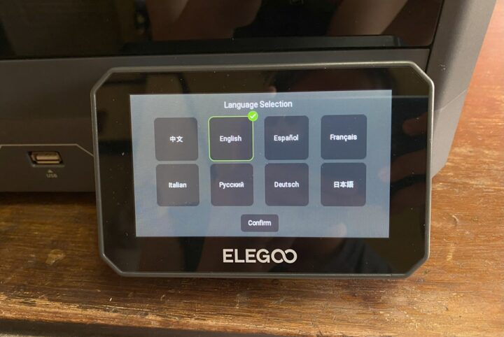 ELEGOO Centauri Carbon 3D printer Language selection