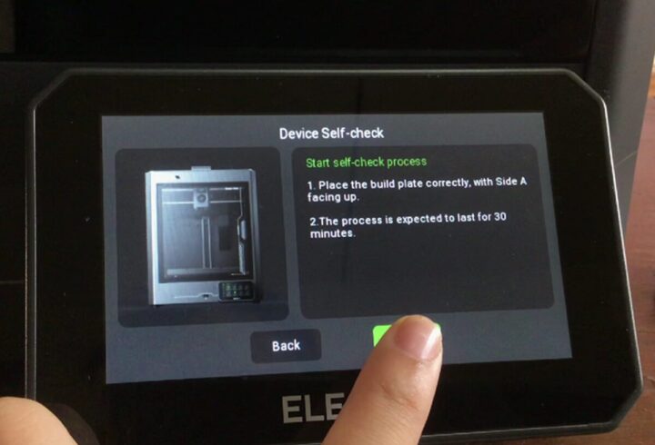 ELEGOO Centauri Carbon 3D printer Touch Sreen Setting enter the initial self check process 1