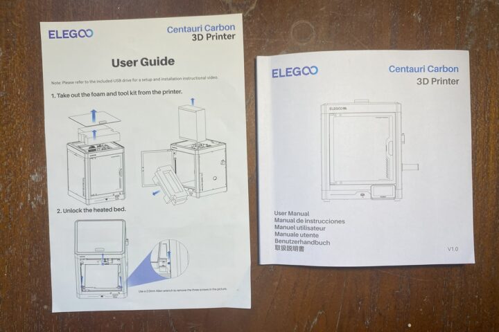 ELEGOO Centauri Carbon 3D printer User Manual and User Guide