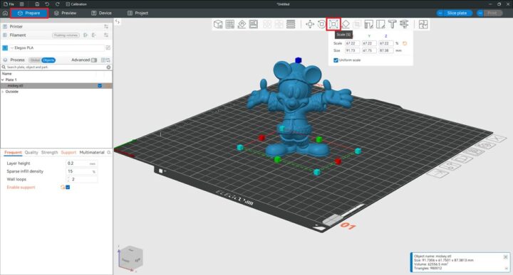 ELEGOOSlicer Scale