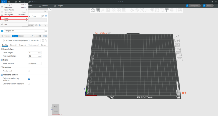 ElegooSlicer Import