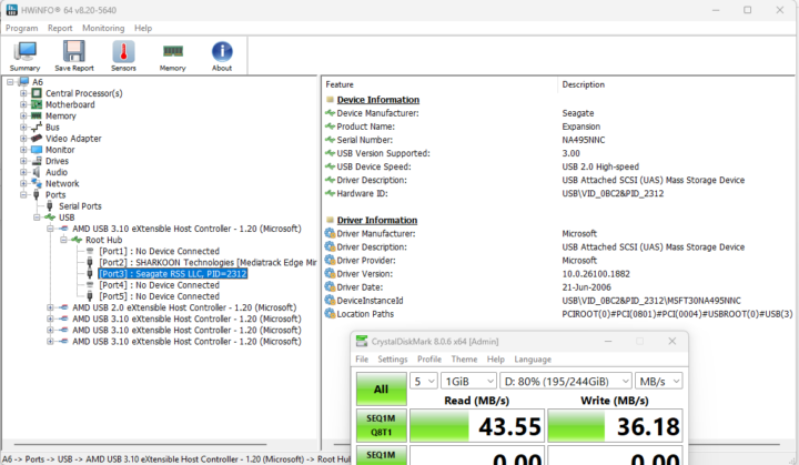 GEEKOM A6 USB 2.0 type A test