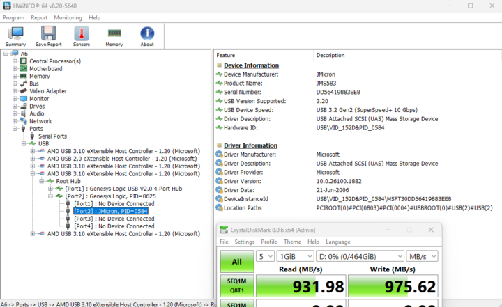 GEEKOM A6 USB 3.2 type A speed