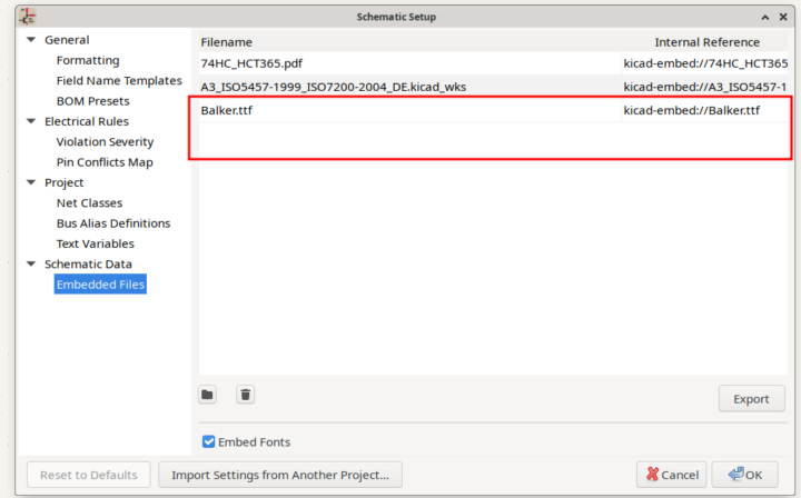 Kicad 9 embedded files