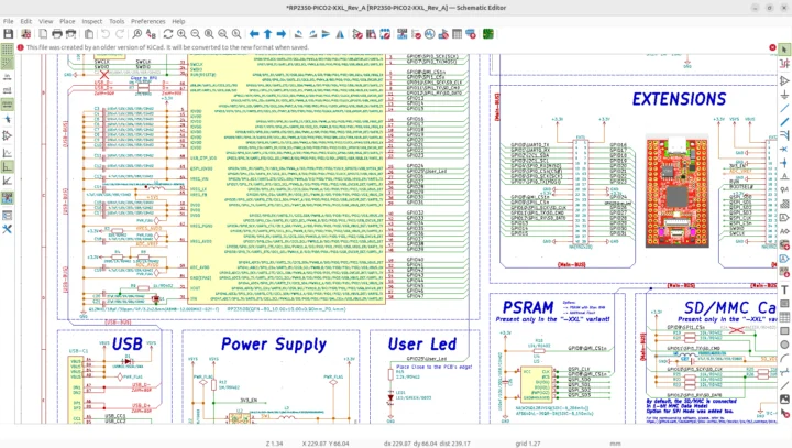 Olimex RP2350 Board Kicad 9.0.0