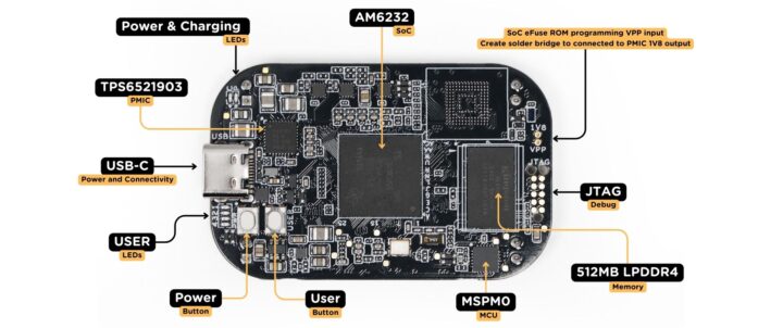 PocketBeagle 2 single board computer specifications top