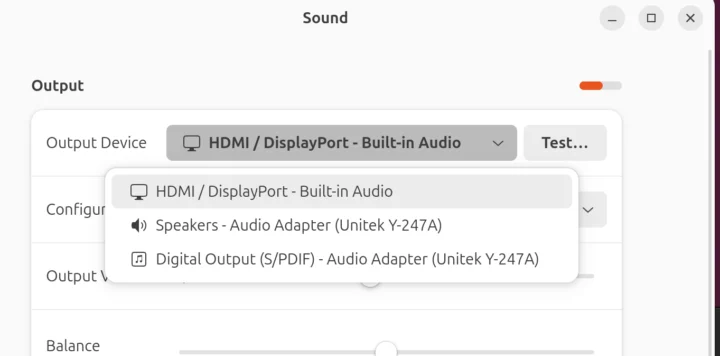 AAEON UP Squared 7100 Audio Ouput Device Selection