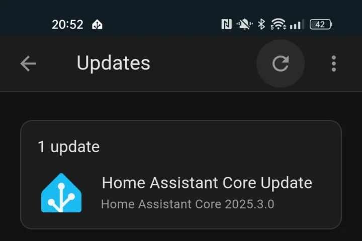 Home Assitant Core Update