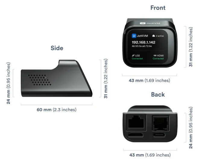 JetKVM KVM over IP device specifications