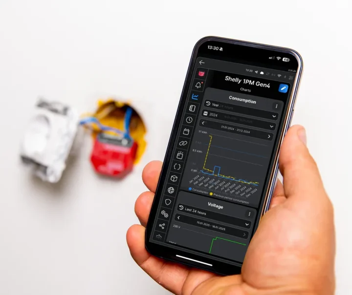 Shelly 1PM Gen4 power consumption Android app