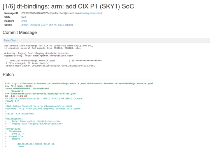 Upstreaming Linux CIX P1 Orion O6