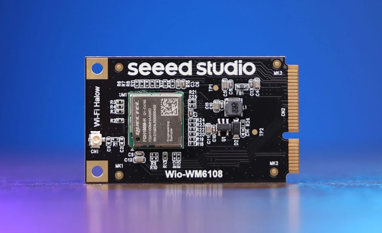 Seeed Studio has launched two 900 MHz WiFi HaLow modules for long-range, low-power communication based on Quectel FGH100M-H: the Wio-WM6180 Wi-Fi HaLo